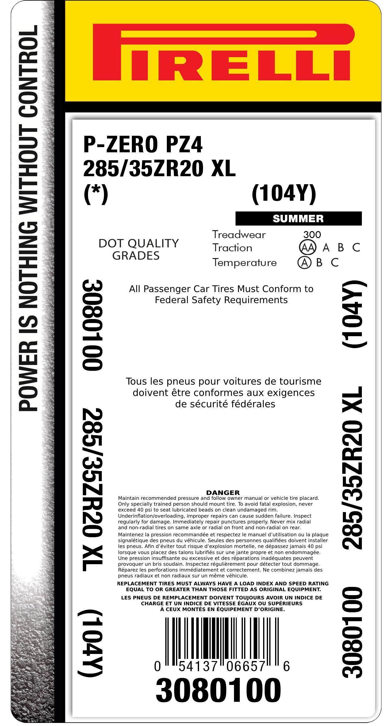 P ZERO™ (PZ4) 285/35R20 | Pirelli