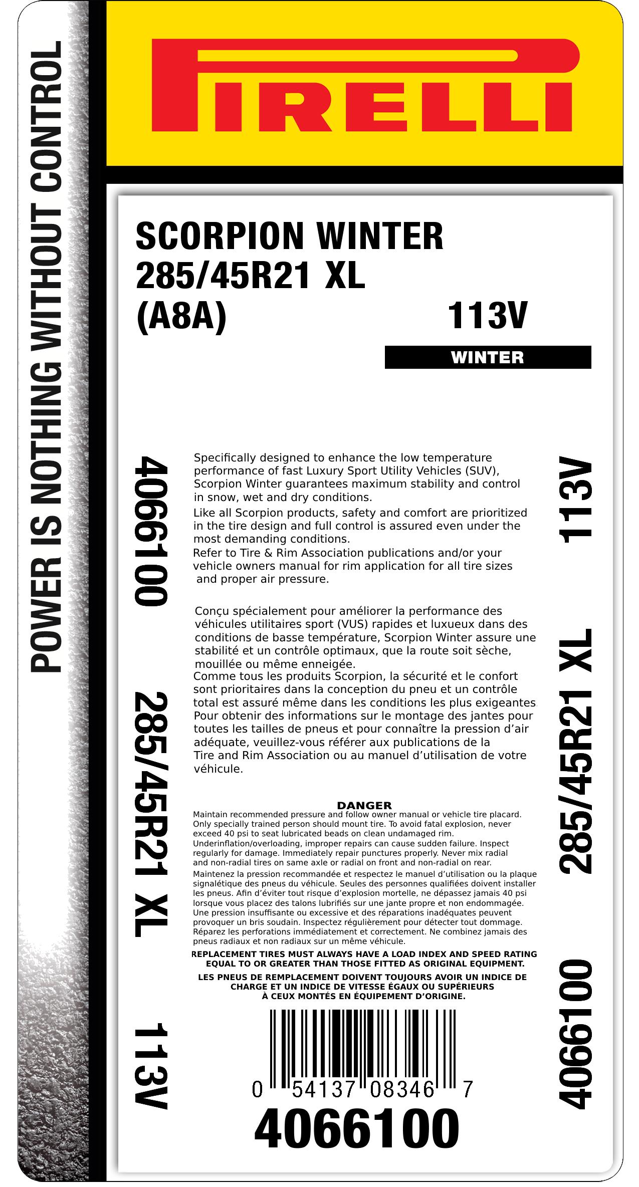 SCORPION™ WINTER 285/45R21 | Pirelli