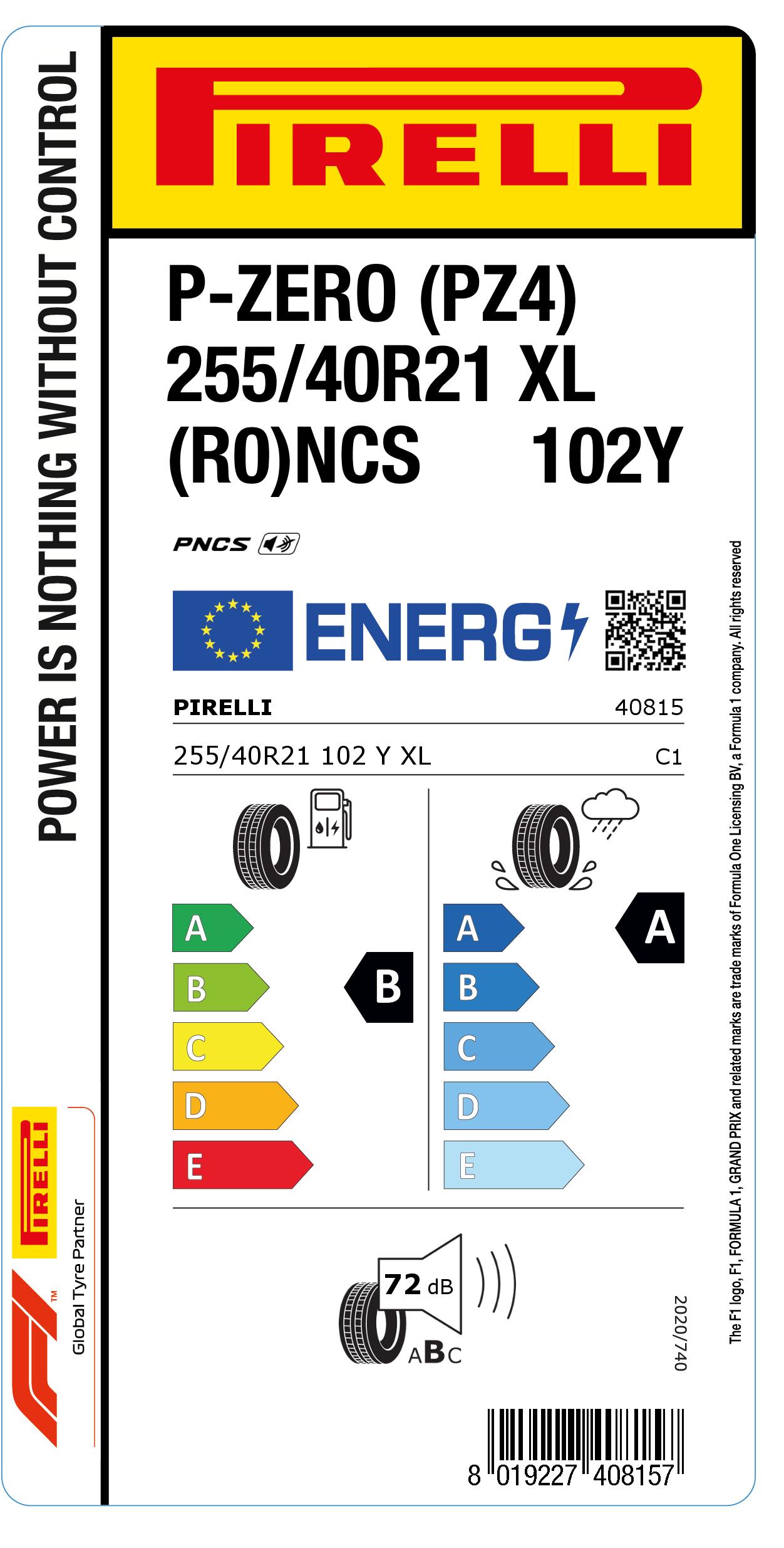 P ZERO™ (PZ4) 255/40R21 | Pirelli