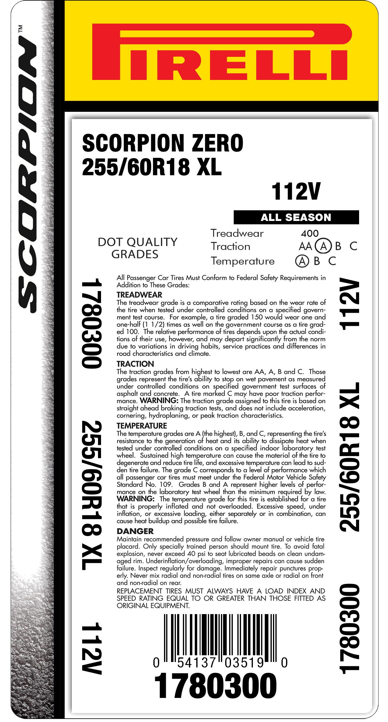 255/60R18 4 Season tire | Pirelli