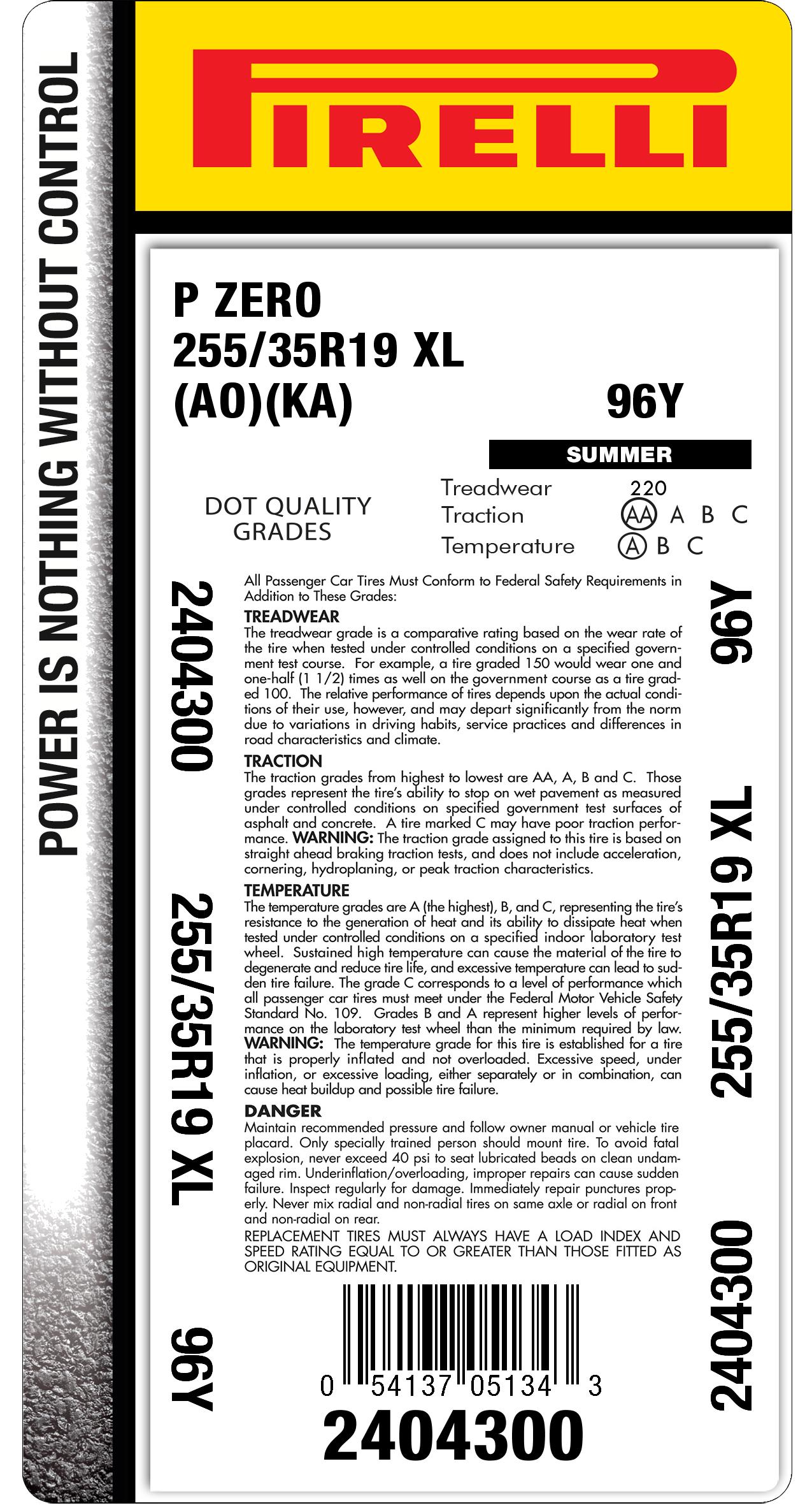 P ZERO™ 255/35R19 (96Y) XL LAMBORGHINI | Pirelli