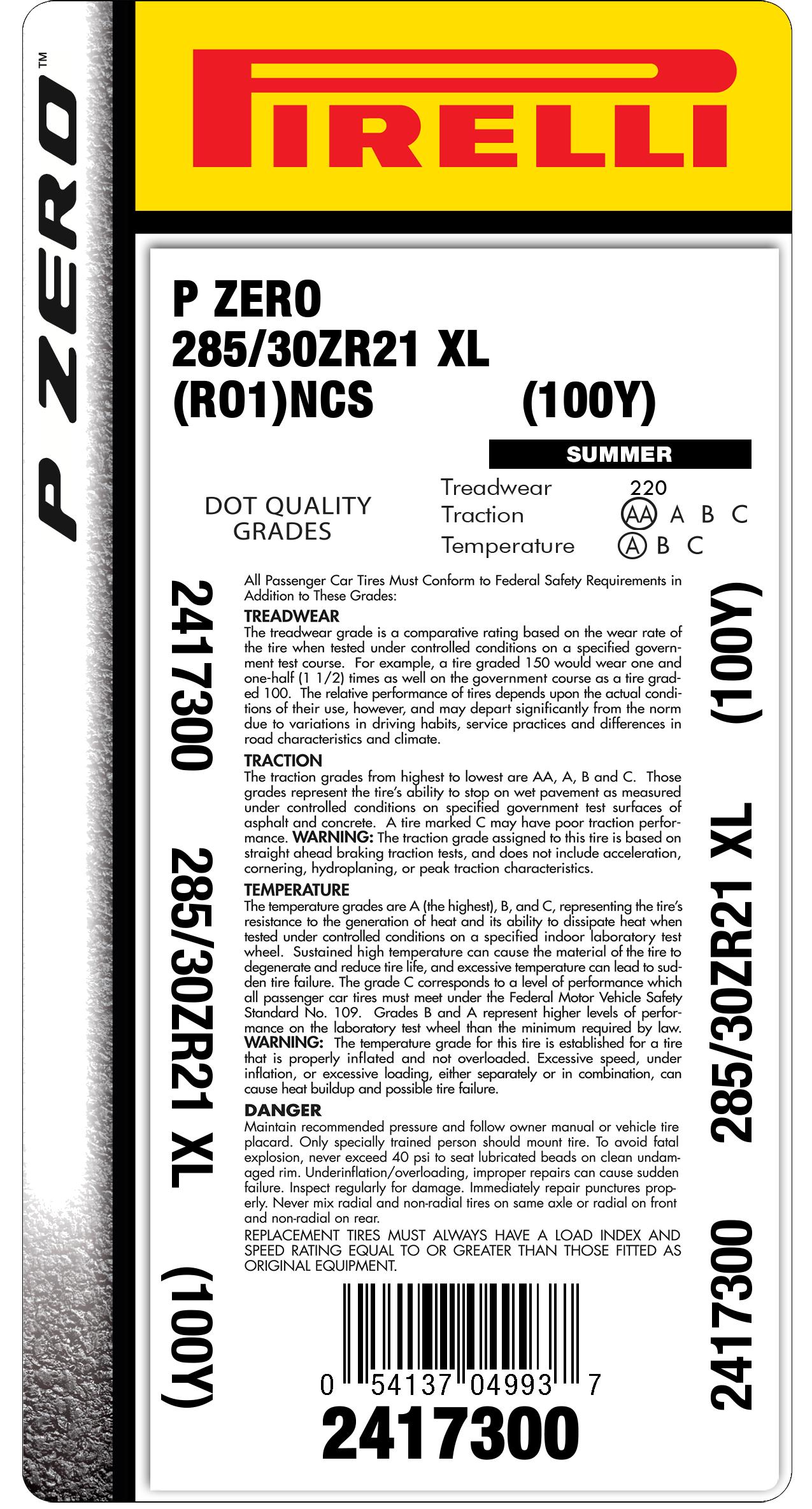 285/30R21 MERCEDES tire | Pirelli