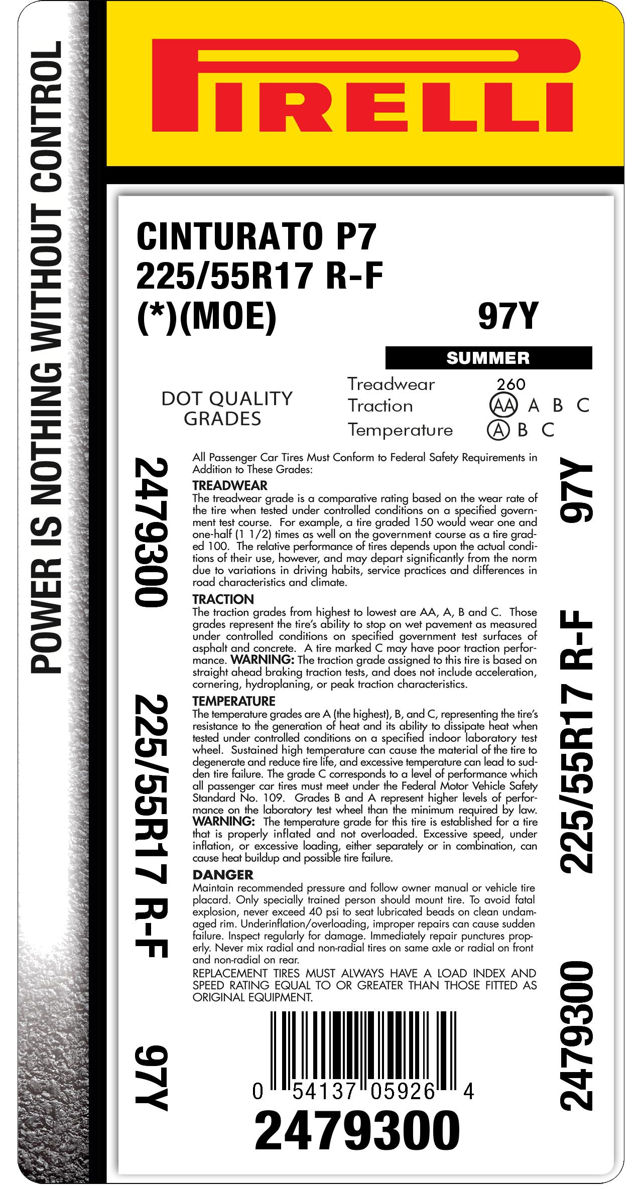 225/55r17 BMW tire | Pirelli