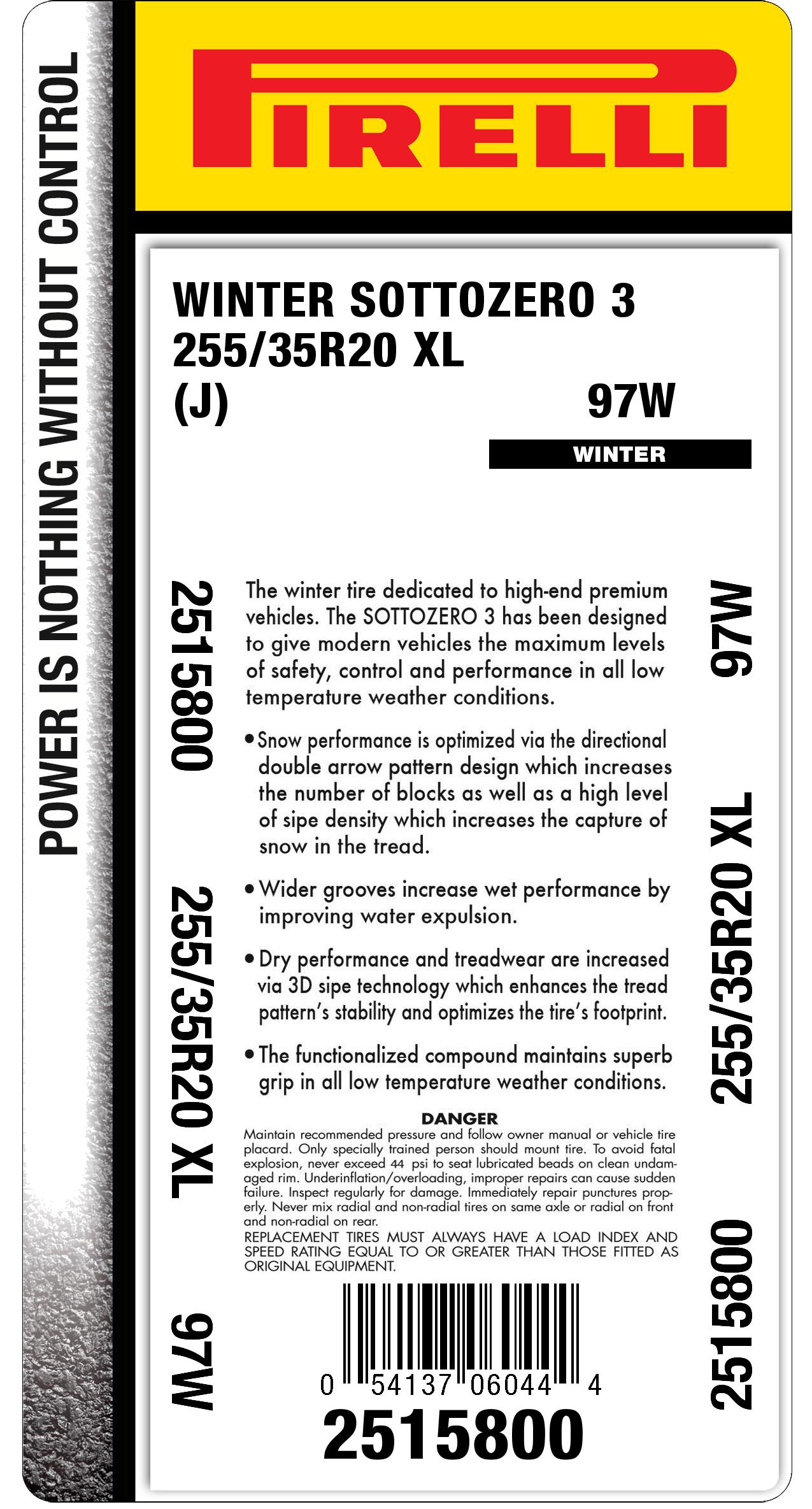 WINTER SOTTOZERO™ 3 255/35R20 | Pirelli