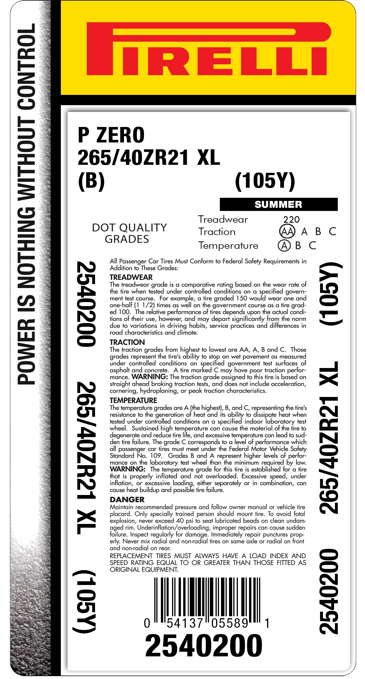 265/40r21 KARMA tire | Pirelli