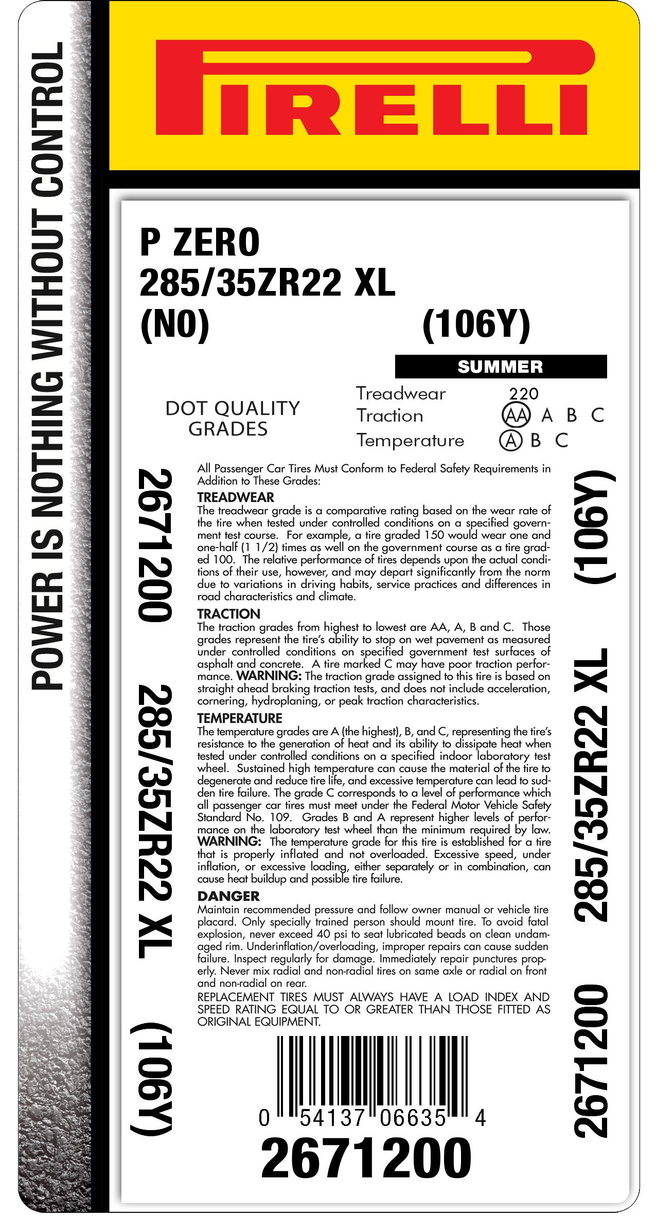 285/35r22 TESLA tire | Pirelli
