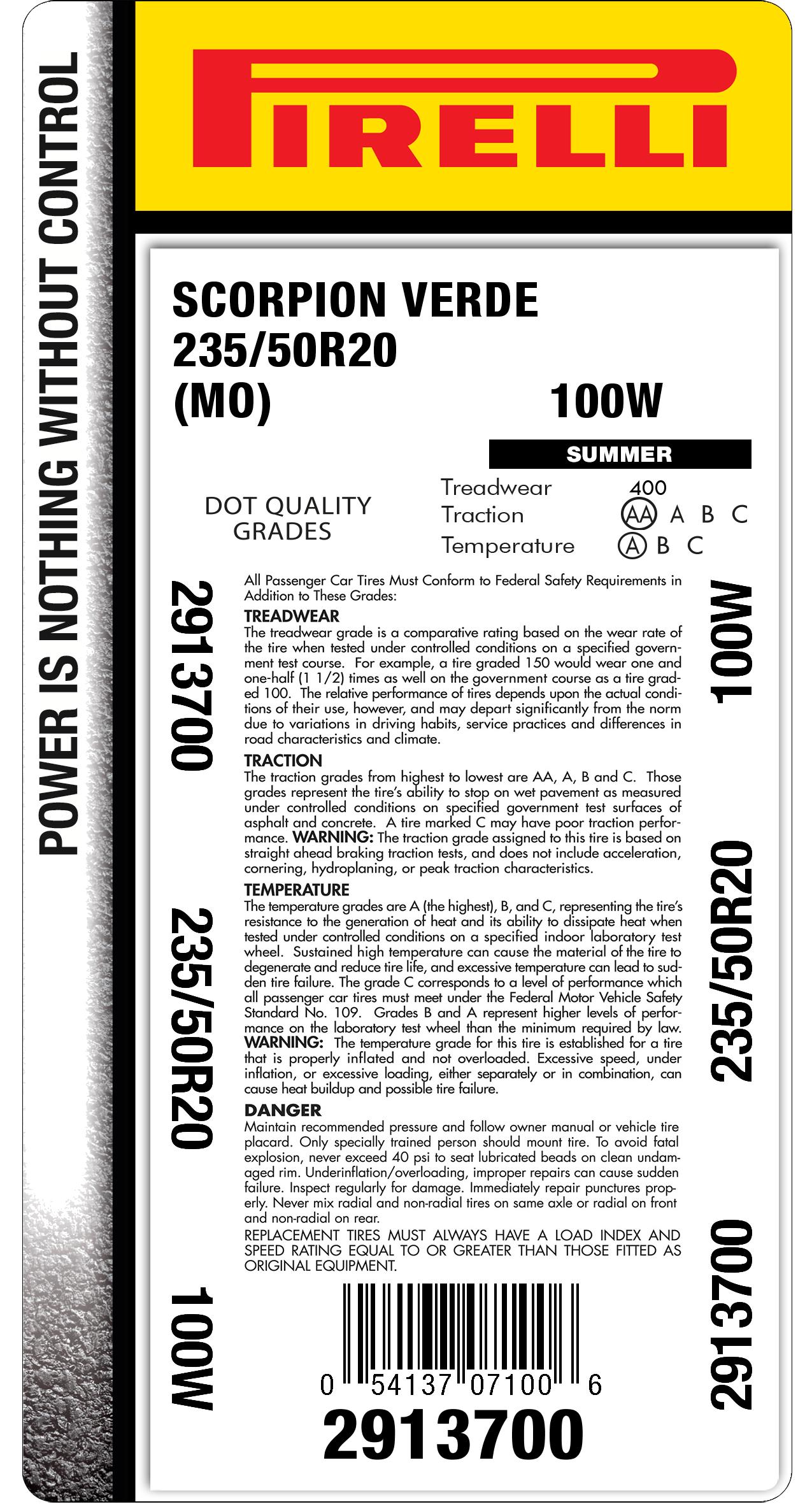 235/50r20 104V tire | Pirelli