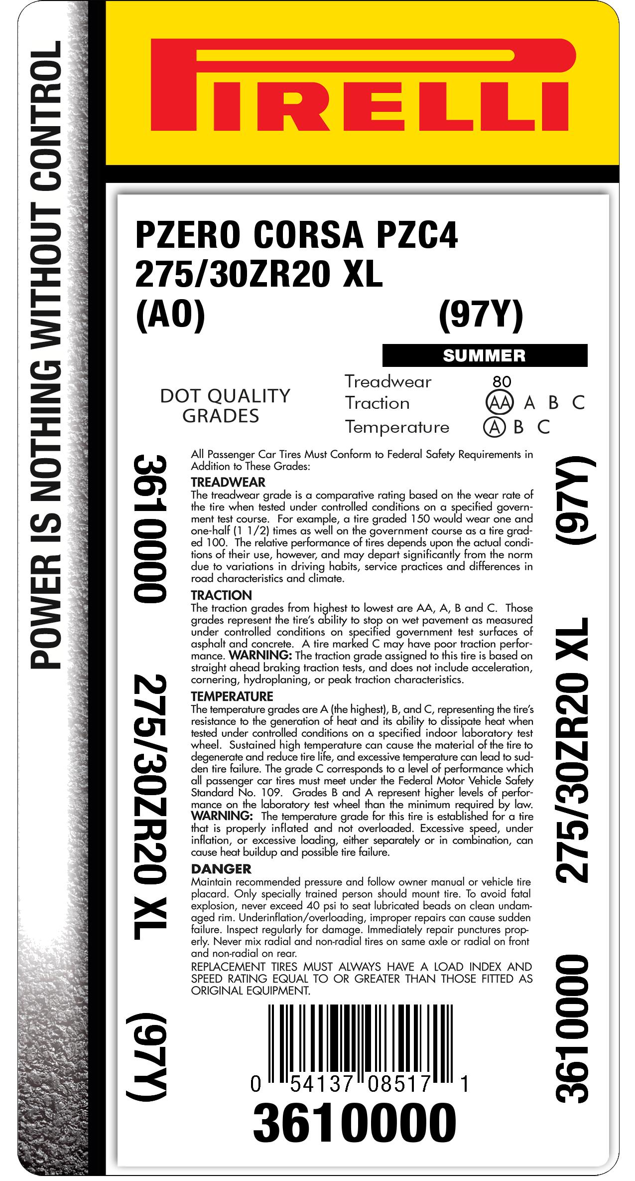 275/30r20 97Y tire | Pirelli