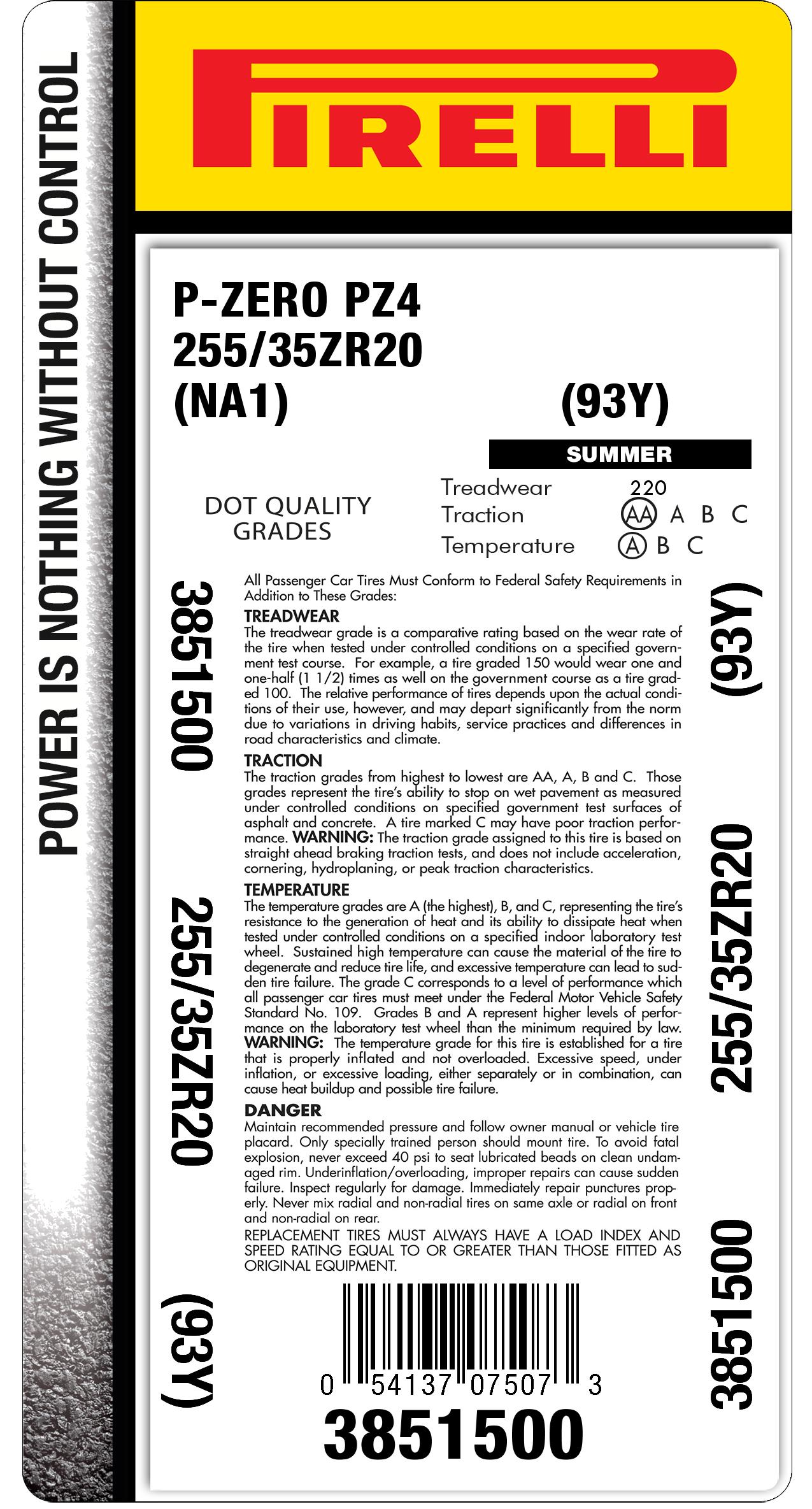 P ZERO™ (PZ4) 255/35R20 97Y XL BMW ELECT | Pirelli