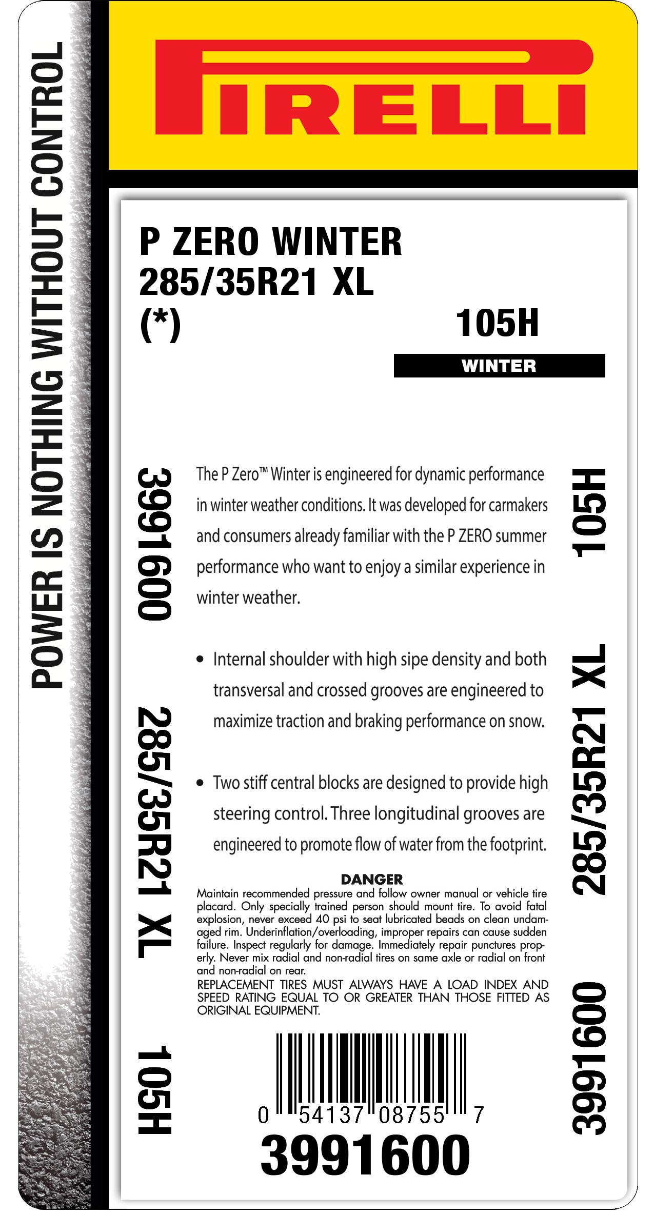 P ZERO™ WINTER 285/35R21 | Pirelli