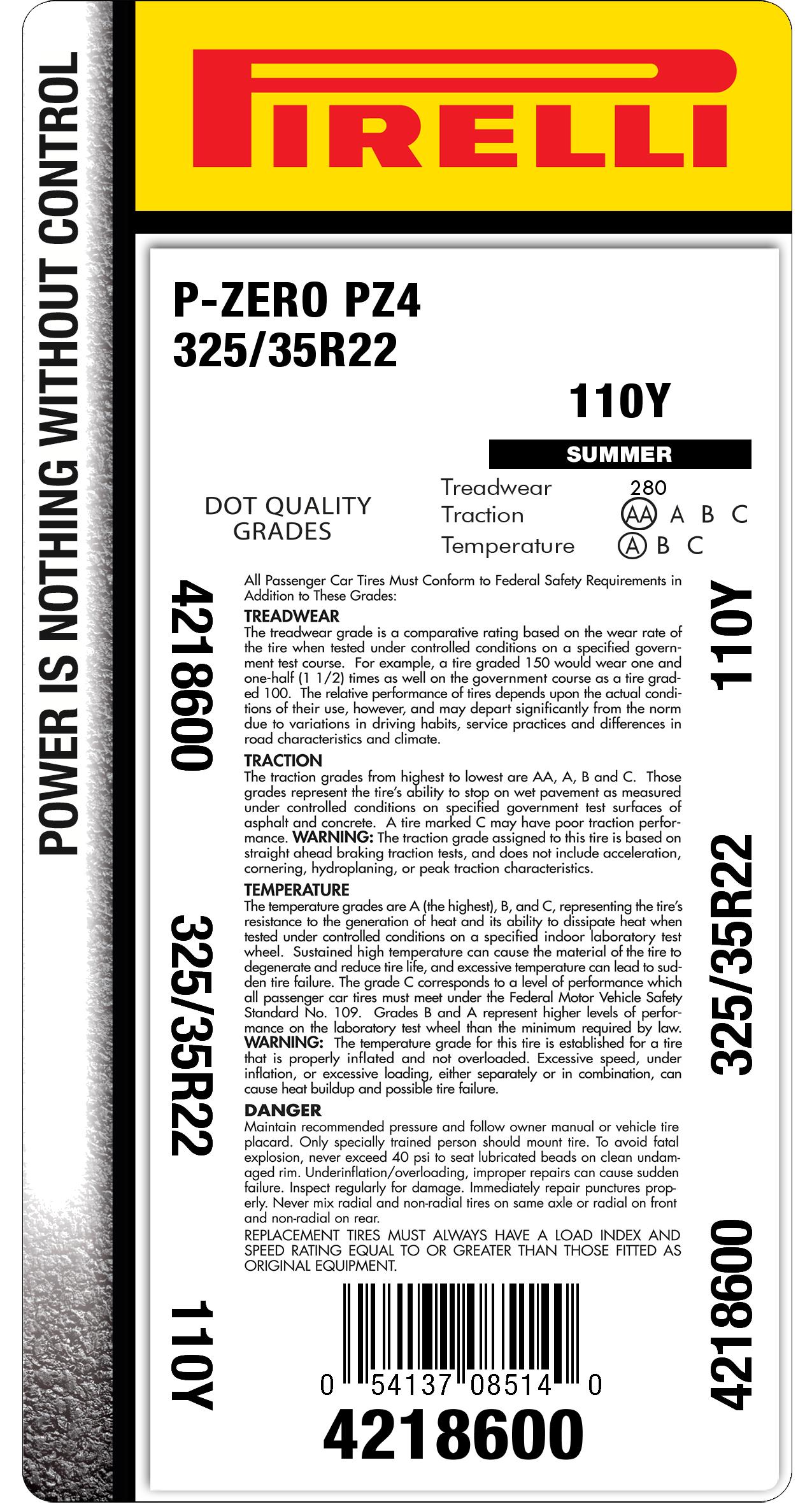 P ZERO™ (PZ4) 325/35R22 | Pirelli