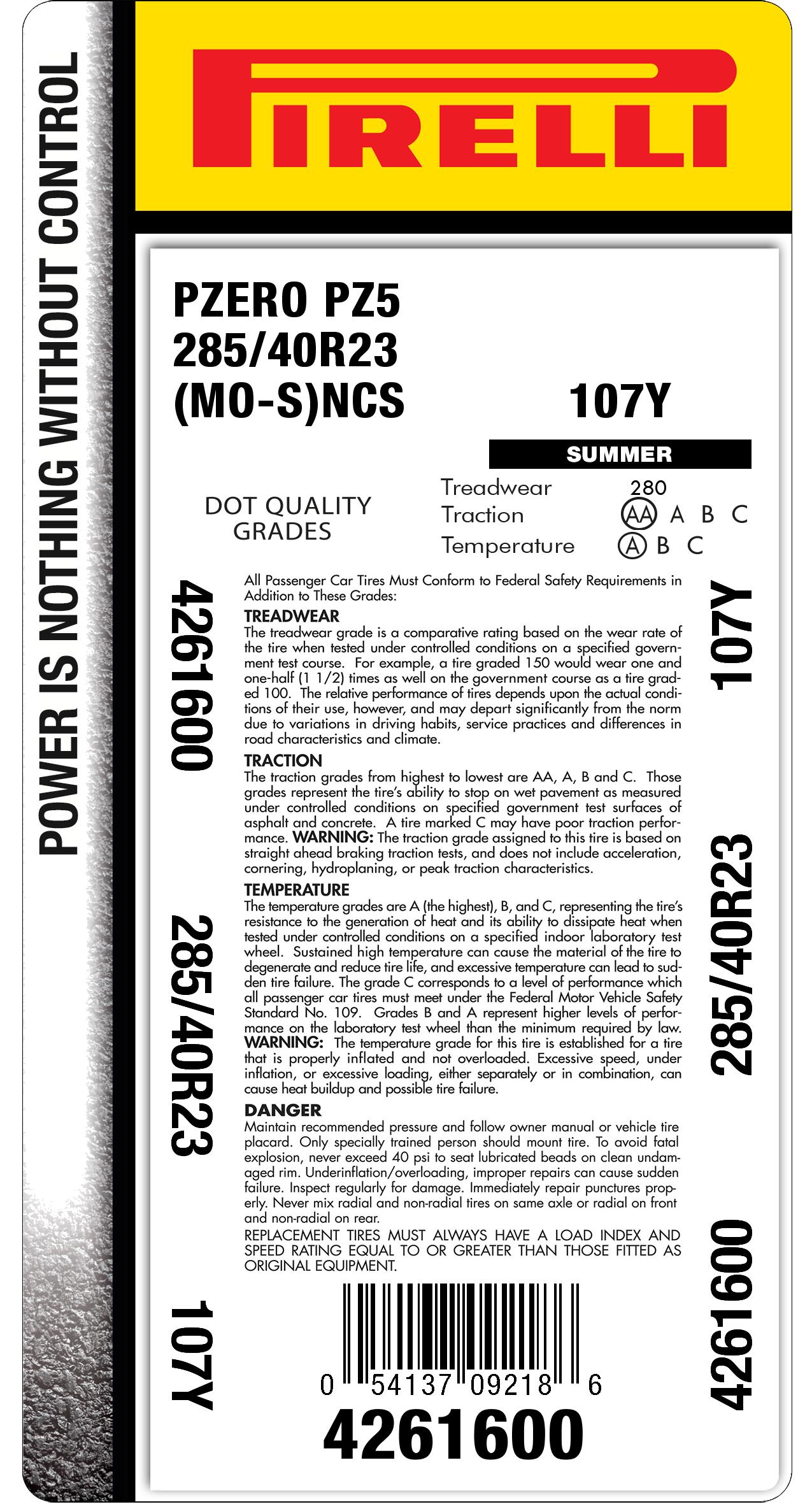 285/40r23 111Y tire | Pirelli