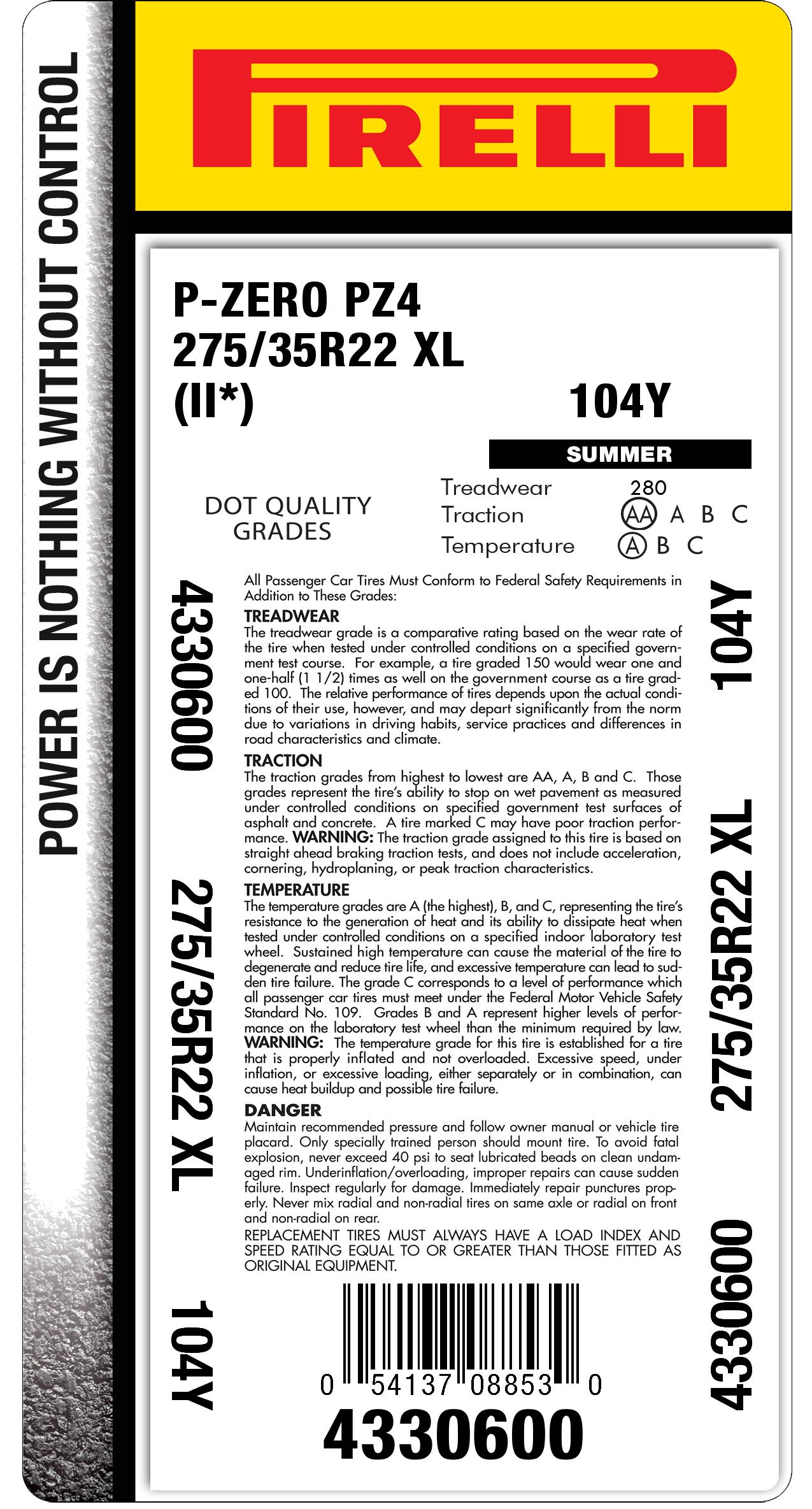 P ZERO™ (PZ4) 275/35R22 104Y XL BMW | Pirelli