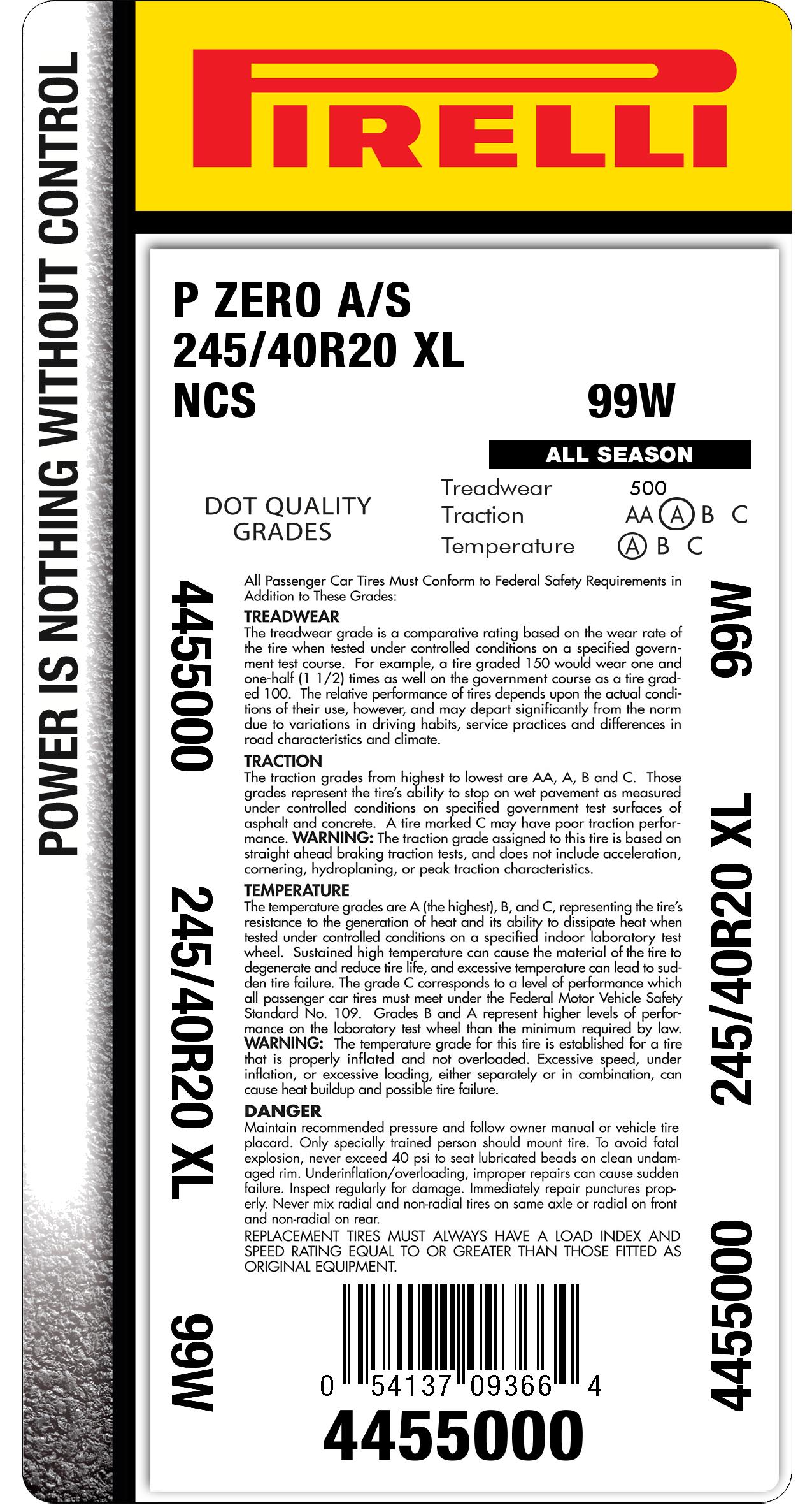 P ZERO™ ALL SEASON 245/40R20 99W XL MASERATI | Pirelli